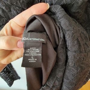 LG/NWOT LACEY BLACK DRESS, SHEER SLEEVES AND HALF UPPER BACK, LENGHT ABOVE KNEE!